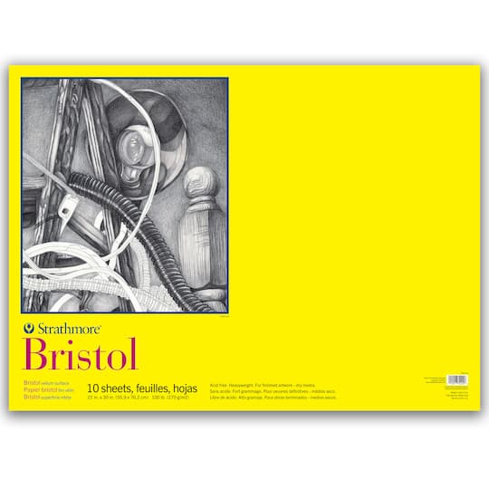 Strathmore&#xAE; 300 Series Bristol Vellum Surface Pad, 22&#x22; x 30&#x22;